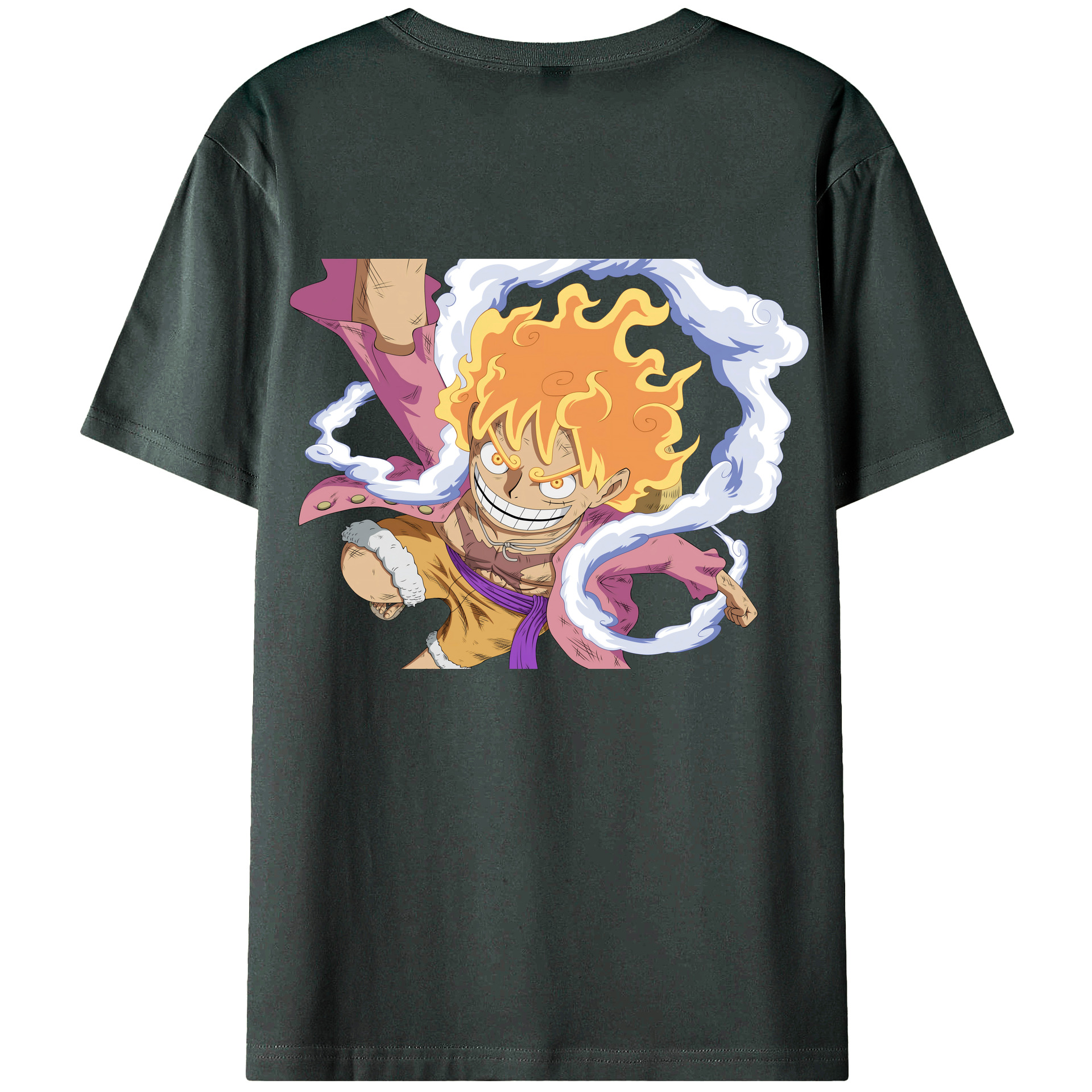 ワンピース モンキー・D・ルフィ ONE PIECE Monkey D. Luffy 綿100％ メンズ半袖Tシャツ（バックプリント） 通気性